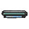 Eine schwarze HP Laserjet Toner-Kartusche mit blauem Etikett. Auf dem Etikett stehen 'Laserjet', '654A' und 'CF331A'.