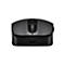 Schwarze kabellose Computermaus in der Vorderansicht mit einem sichtbaren USB-C Ladeanschluss an der Frontseite.