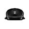 Schwarze kabellose Computermaus von vorne mit sichtbarem USB-C-Anschluss und silbernem Scrollrad.