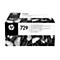 HP DesignJet 729 Ersatzteilkit. Schwarzer Karton mit dem HP Logo und Produktinformationen. Im Hintergrund Schmetterlinge auf einer dunklen, blättrigen Fläche.