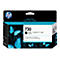 HP Tintenpatrone, blauer Schmetterling-Hintergrund, Text: DesignJet 730, Photo Black, 130ml.