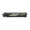 Schwarze HP 828A Tonerkartusche vor weißem Hintergrund. Aufdruck: LaserJet, 828A, Yellow Imaging Drum. Gelbe Warnhinweise.
