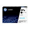 Schwarze HP 87A Laserdrucker-Toner-Kartusche. Die Verpackung ist schwarz mit dem HP-Logo und Informationen wie Toner, Schwarz und Modellnummer 87A.