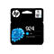 Schwarze HP-Tintenpatrone mit einer Illustration einer blauen Blume, der Aufschrift "924 Cyan" und dem HP-Logo.