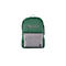Grüner HP Rucksack mit grauer Fronttasche und HP-Logo vor weißem Hintergrund.