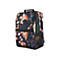 Schwarzer Rucksack mit Batikmuster und Griff oben. HP-Logo unten rechts.