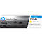 Yellow HP Y504S toner cartridge against a bleak background. Printed: Toner Cartridge, Samsung, Y504S.