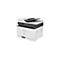HP Color Laser MFP 179fwg Multifunktionsdrucker in Weiß vor neutralem Hintergrund.