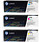 HP Color LaserJet CF440AM Toner, cyan+ magenta + gelb SET, original