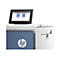 Ein Drucker mit Touchscreen. Auf dem Display sind Optionen wie „Von Job-Speicher drucken“ und „Von USB-Laufwerk drucken“ zu sehen.