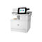 Weißer HP Farblaserdrucker mit Touchscreen. Auf dem Bildschirm sind Symbole für Kopieren, Scannen und Drucken zu sehen. Die Uhrzeit wird als 14:41 Uhr angezeigt.