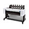 HP DesignJet T1600 Großformatdrucker in Weiß und Dunkelgrau vor weißem Hintergrund.