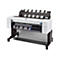 Großformatdrucker HP DesignJet T1600dr in weiß und dunkelgrau auf Rollstativ vor weißem Hintergrund.