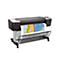Ein großer, schwarzer HP Designjet T1700 Drucker druckt eine farbige geologische Karte. Die Karte zeigt verschiedene farbige Bereiche und Text mit Informationen.