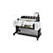 Großformatdrucker HP DesignJet T2600 mit ausgegebenem Architekturplan auf weißem Hintergrund.