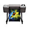 Eine großformatige HP DesignJet Z9+ Drucker druckt ein farbenfrohes Bild eines Papageis vor blau-gelbem Hintergrund.