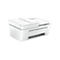 Imprimante HP DeskJet blanche sur fond blanc. Le logo HP est visible sur l'imprimante.
