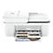 Ein weißer HP DeskJet-Drucker, der ein Dokument mit einer dreitägigen Reiseroute für Rom ausdruckt.