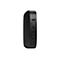 Ein schwarzer Mini-PC vor weißem Hintergrund. Auf der Vorderseite sind Anschlüsse und das HP-Logo zu sehen.