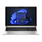 Silbernes Notebook, Bildschirm zeigt Windows 11 OberflÃ¤che. Tastatur, Touchpad, Webcam.