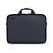 Dunkelblaue Laptoptasche mit Tragegriff und Reißverschlussfach vorne.