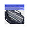 Schwarze Laptoptasche, offen, mit Laptops und Notizbuch. Oben steht: Robustes Design für all Ihre Technik.
