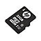 Schwarze HP Micro-SD-Karte mit weißen Logos und Schriftzügen, 32 GB. Die Karte liegt schräg auf hellem Hintergrund.