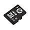 Schwarze HP microSD Speicherkarte mit 16 GB Kapazität vor weißem Hintergrund.