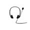 Schwarzes Headset mit Mikrofon, freigestellt auf weißem Hintergrund.