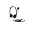 Schwarzes HP Headset mit Mikrofon und USB-Anschluss. Das Headset liegt vor weißem Hintergrund.