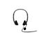 Schwarzes On-Ear-Headset mit Kopfbügel, weichen Ohrpolstern und einem verstellbaren Mikrofonarm vor weißem Hintergrund.