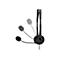 Schwarzes Headset mit Mikrofon auf weißem Hintergrund.