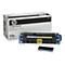 Eine HP Color LaserJet Bildfixiereinheit mit der Aufschrift 110v und CB457A. Auf dem Produkt sind Warnhinweise und das HP Logo zu sehen.