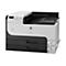 Ein weiß-schwarzer HP LaserJet 700 M712 Drucker vor weißem Hintergrund. Oben Tastenfeld, darunter zwei Papierschächte.