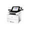 Weißer HP Drucker mit Touchscreen, Kopier-, Scan-, Druck- und Faxfunktion.