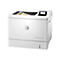 Weißer HP Color LaserJet Enterprise M554 Drucker, Papier wird im Deckel gedruckt, Steuerfeld.