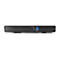 Disque dur noir sur fond blanc. Port USB et logo.