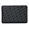 Graue Laptoptasche mit schwarzem geometrischen Muster.