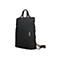 Schwarzer Rucksack mit Henkel und Schulterriemen. Reißverschluss-Details. HP Logo.