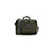 Olivefarbene Laptoptasche mit grauem Tragegriff und Schulterriemen vor weißem Hintergrund.
