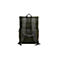 Olivgrüner Rucksack von hinten, mit gepolsterten Trägern, Brustgurt und Mesh-Rückenpolsterung.