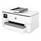 Ein weißer HP OfficeJet Pro Drucker, Vorderansicht. Oben ein grauer Scanner, darunter ein Touchscreen. Aufgedruckt: HP Logo.