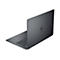 Dunkelgraues HP Laptop von hinten und diagonal, Bildschirm leicht geöffnet. Das HP Logo ist auf der Außenseite sichtbar.