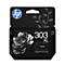Schwarze HP 303 XL Tintenpatronenverpackung mit Blumenmotiv und HP-Logo vor weißem Hintergrund.