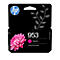 Schwarze HP 953 Magenta Tintenpatronen-Verpackung mit Blumenmotiv.