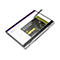 Ein silbernes Convertible-Notebook mit aufgeklapptem Touchscreen, auf dem ein OneNote-Dokument und ein Eingabestift liegen.