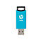 Hellblaues HP USB-Laufwerk mit weißem Logo und schwarzer Schlaufe. Aufschrift: 128 GB.