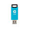 Türkisfarbener USB-Stick mit dem HP-Logo und der Aufschrift 128 GB.