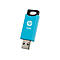 Clé USB HP bleu clair, 128 Go, avec poignée et prise noires.