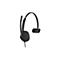 Schwarzes HP Headset mit Mikrofon und gepolsterten Ohrpolstern.